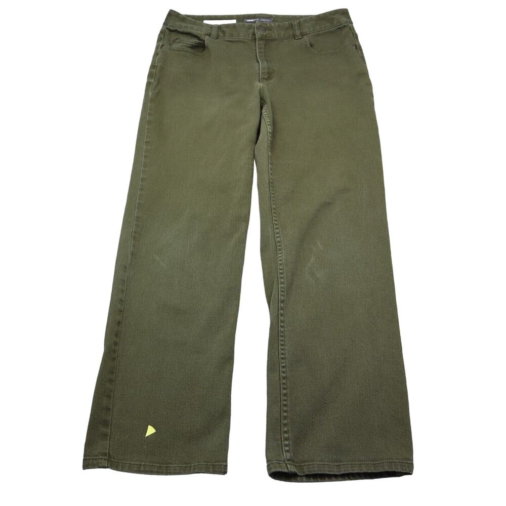 Liz Claiborne Pants Womens 12 Green Mid Rise 5 Pocket Design Straight Leg Jeans